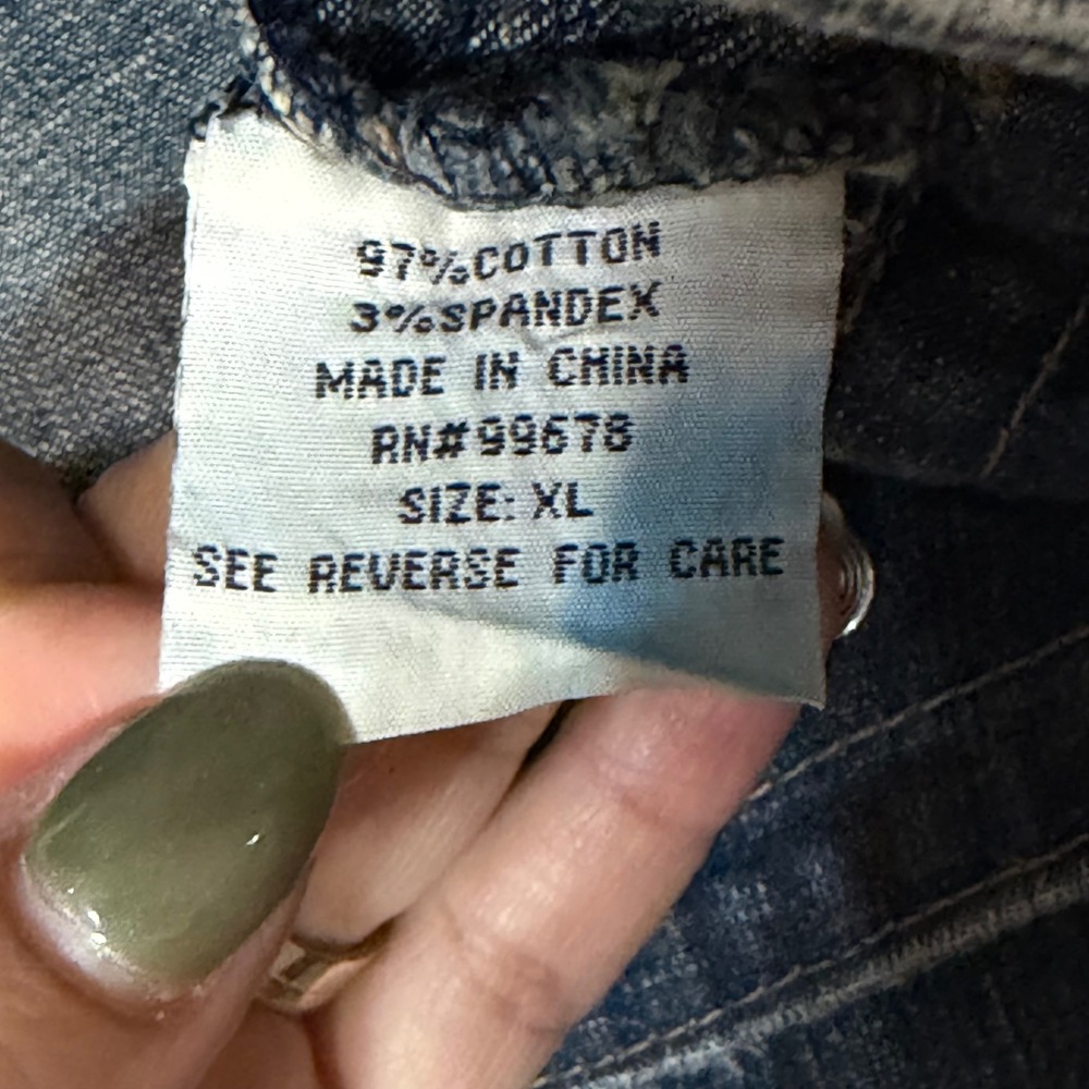 Hydraulic Y2K Studded Cropped Denim Shrug Jacket Medium Wash Blue Size XL - Picture 6 of 8